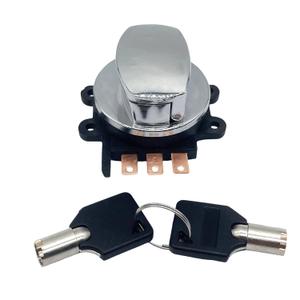 Ignition Switch Lock with 2*Keys Compatible with Harley-Davidson Road King Dyna Softail,Round Key Ignition Switch Replace for 71501-93 71313-96