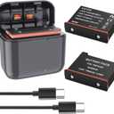 360 X3 Batteries(2 Packs) with Fast Charge Hub for Insta360 X3,Quick Portable 2 Channel Battery Charging Storage Station with Misro SD Card Accessories Slots,Up 80% Charge in 35 Minutes