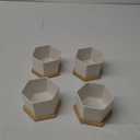 OAMCEG Succulent Pots-4 inch Pots for Plants,4 Pack Small Ceramic Plant Pots,White Succulent Planter with Bamboo Tray- Plants Not Included