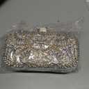 Covelin Women's Rhinestone Decorated Evening Bag, Tote Shoulder Crossbody Handbag with Chain White