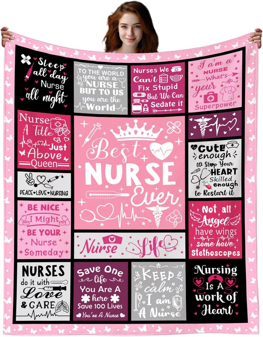 Nurse Gifts for Women Throw Blanket Nurses Practitioner Best Nurses Ever Nurse Appreciation Ideas Nurse's Day Gifts for Nurse Graduation Christmas 50"X40"