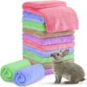 10 Pieces Guinea Pigs Blankets Hamster Fleece Cage Liners Soft Guinea Pig Accessories Small Animal Pet Blanket Sleep Bedding Mats Pet Supplies for Dog Puppy Cat (Mixed Colors, 13.8 x 29.5 Inch)