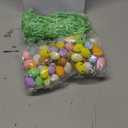 24 Pcs Mini Easter Eggs Basket Set Small Woven Wicker Baskets with Pastel Easter Eggs Green Raffia Grass Foam Speckled Egg Spring Decorations Party Favors