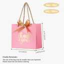 50 Pack Small Thank You Gift Bags with Handles, Pink Mini Party Favor Bags 5.5''x 2.5''x4.7'', Mini Gift Bags Bulk with Bow Ribbon for Valentine's Day, Bridal, Wedding, Baby Shower