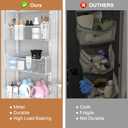VyGrow Over The Door Organizer, 8-tier Metal Door Organizer Hanging with Adjustable Baskets, Behind The Door Storage for Bedroom Closet Bathroom Pantry Cabinet Kitchen, White