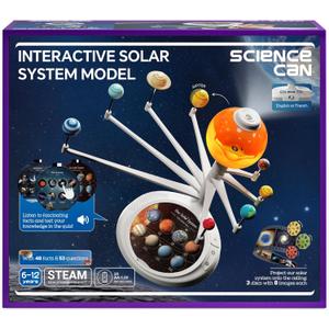 Science Can Solar System for Kids, Interactive Talking Solar System Model, STEM Planetarium Projector with 8 Planets, Space Toys Gift for Age 6-12 Boys & Girls, Classroom & Home Astronomy Learning (White)