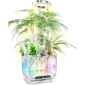 Aeroponics Growing System with Grow Light & Humidifier - Smart Indoor Garden, Visual Root Observation, RGB Mood Lighting, for Plants, Mushrooms - Desktop Hydroponic Planter, Large