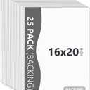 25 Pack Backing Boards Only - 16x20 Uncut White Matboards, Acid Free Backerboards for Art Prints, Ideal for Photos/Pictures/Prints/Frames/Arts