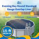 Blue Wave Evening Bay Overlap 15 ft Round Pool Liner for Above-Ground Steel Wall Pools Weather Resistant Standard Gauge Vinyl with Welded Seams - Dark Blue, Fits 48/54-In Depth Walls