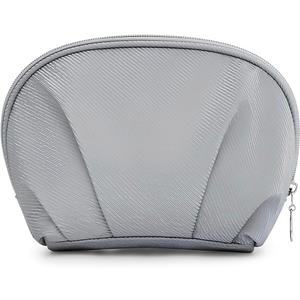E-Tree Makeup Bag Travel Toiletry Bag Half Moon Small Make up Pouch Cosmetic Case Organizer Cute Waterproof for Girls Women Travel Essentials Toiletries Accessories (Grey)