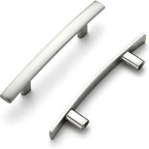 Ravinte 10 Pack Cabinet Handles Brushed Nickel Cabinet Pulls Kitchen Cabinet Handles,Curved Drawer Pulls in 5-3/16 Inch Length with 3 Inch Hole Center Arch Kitchen Cabinet Hardware