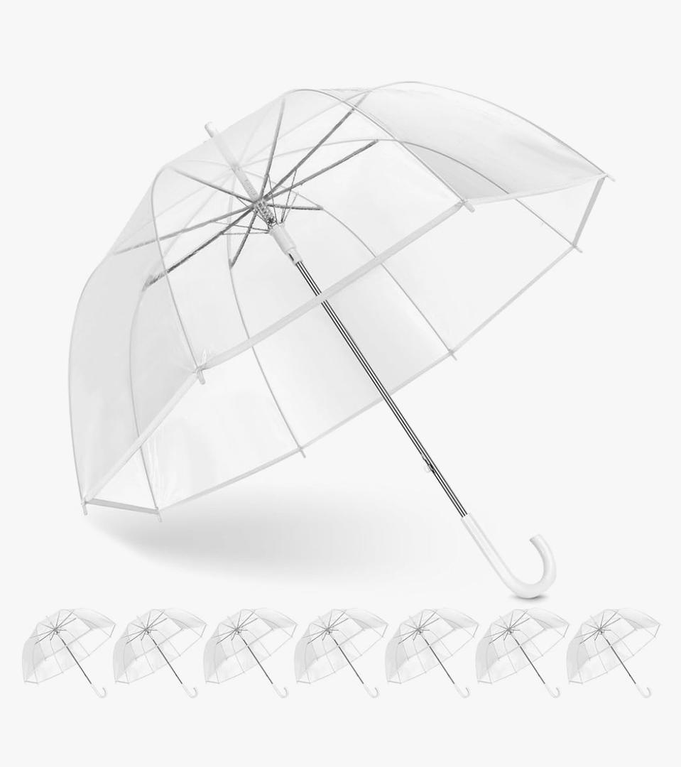 Clear Bubble Umbrella Wedding, High-Visibility Transparent Rain Umbrellas Bulk, Windproof Large Clear Umbrella, Firm and Durable, Dome Umbrellas for Wedding Bride Groom Photography Golf Outdoor