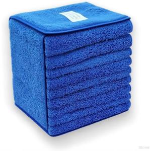 Double Layer Microfiber Cleaning Towels, Soft Absorbent Kitchen Wipes, Lint-Free Dust Cloth for House, Car, Windows(6-Pack, 11.8x7.8 Inch)