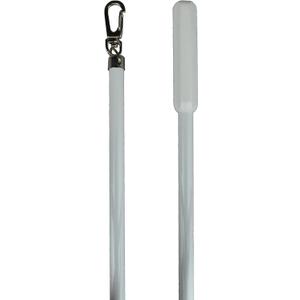 Generic White Aluminum Drapery Curtain Wand Pull Rod w/Swivel Snap & Handle White (3 Pack - 24""), Silver
