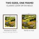 Homeforia 16x16 Picture Frame Brown, Mortise & Tenon Walnut 16 x 16 Wooden Square Frames with Mat 12 by 12 for Wall, 16by16 Dark Wood Frame Matted to 12x12 inch Art, Tempered Glass, Wall Kit, Set of 1
