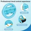 2 x Juylay Steering Wheels for Nintendo Switch 2 JoyCon Controllers, Racing Wheels Accessories for Mario Kart World/8 Deluxe, Family Game Night Essentials (Black, 2-Pack)