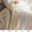 Bedsure Gentlesoft 100% Cotton Blanket Twin XL Size for College Dorm - Cooling Breathable and Soft for Summer, Waffle Weave Twin Blanket for Bed, Dorm Room Essentials, Light Beige, 66x90 inches