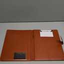 Professional Padfolio with Clipboard, Faux Leather Portfolio Folder Binder, Legal Pad Holder for A4 Letter Size Notepad, Resume, Writing Pad, Ideal Organizer for Business Office Conference (Brown)