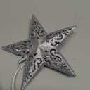 BrizLabs Lighted Christmas Star Tree Topper, 8 Silver Star Xmas Treetop with 10 Lights, UL Certified Plug-in Warm White Tree Topper for Holiday Christmas Tree Decor