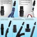 Replacement Vacuum Attachments & Brushes Plus Universal Adapter Kit Compatible with Shop Vacs Accessories 2-1/4" 1-7/8" 1-3/8" 1-1/4 Inch Flexible Vacuum Crevice Attachment Tool (12PCS)