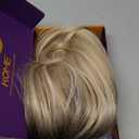 Blonde Human Hair Wigs,13X5X1 Glueless Shoulder Length Layered Lace Front Wig for White Women,Fiber Remy Human Hair Blend for Daily Use 18IN