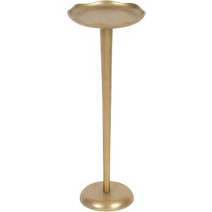 Kate and Laurel Alessia Modern Decorative Metal Drink Table; 8 x 8 x 22; Gold; Stunning Cast Aluminum Pedestal Plant Stand with Rough Texture and Deckled Edge