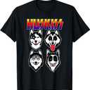 Huskiss Funny Dogs Puppy Rock Rockin Gift for Husky Lover T-Shirt.  S Size