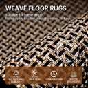 eqivei Kitchen Rugs and Mats Non Skid Washable Set of 2 PCS, Absorbent Runner Rugs for Kitchen, Front of Sink, Kitchen Mats for Floor, 17.3"x 47"+17.3"x 29" (Black)
