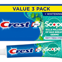 Crest + Scope Whitening Toothpaste  Pack of 3, 5.4 Oz Tubes  Anticavity Fluoride Toothpaste, Fresh Breath, Kills Germs  Tartar Protection, Enamel Protection  Minty Fresh Flavor