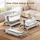 ANGELBLISS Baby Bassinet, 3-in-1 Bedside Sleeper, One-Click Foldable Crib, Standard