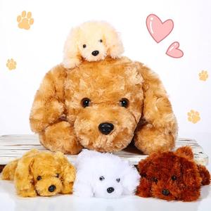 Snug a Babies Puppy Stuffed Animals Toys for Ages 0 1 2 3 4 5 6 7 8+ Years Old Kids - Mommy Dog with 4 Baby Puppies in Her Tummy, Idea Xmas Birthday Gifts for Baby, Toddler, Girls, Boys