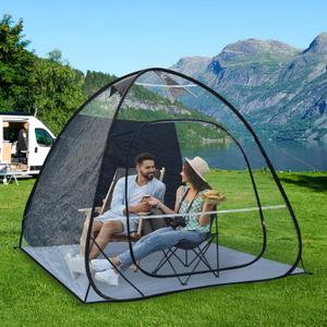 UNP Sports Tent All Weather Clear PVC Camping Pod for Camping, Soccer, Football, and Ice Fishing (3 Person Tent Black)