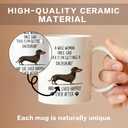 A Wise Woman Once Said Coffee Mug, Humor Dachshund Theme Mug for Milk Tea, Christmas Birthday Gifts for Corgi Lover Aunt Niece Sister BFF Women, Retirement Gifts for Dog Mom Boss Coworker, size in diameter: 3.25"