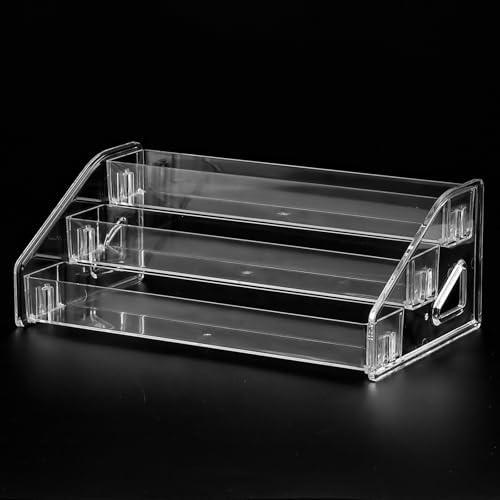 SUTOKAKA Nail Polish Organizer Clear Acrylic Eyeglasses Display Holder Essential Oil Storage Rack Makeup Stand Tray - 3 Layer