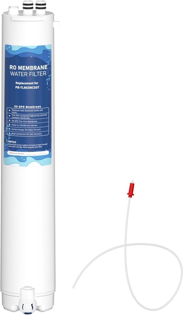 H2O Stage 3 Membrane Replacement Filter, Compatible with Pure Blue H2O Stage 3 Membrane PB-TLRO3MC50T, 4 Stage PBTLRO4H50T Reverse Osmosis Water Filtration System 1 Pack