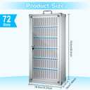 Amylove Cell Phone Locker Cabinet Aluminum Alloy Pocket Chart Storage Locker Box Cabinet Wall-Mounted Cell Phones Storage Box with Handle for Office Classroom Gym(White,72 Slots)