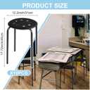 Tuanse 10 Pcs Stacking Stools Set with Metal Frame 17.72'' Portable Stackable Plastic Backless Stool with Round Top for Adult Office Home Kitchen(Black), 12.2 x 12.2 x 17.72 inches