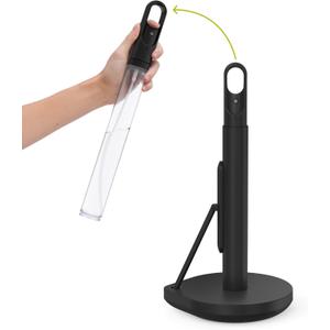 simplehuman Standing Paper Towel Holder with Spray Pump, Black Stainless Steel
