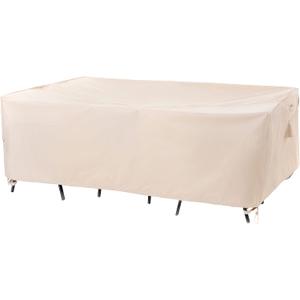F&J Outdoors Patio Furniture Covers, Waterproof Anti-UV for Table and Chairs Set, Beige, 108"x82"