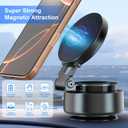 Electric Vacuum Magnetic Suction Mount Phone Holder for Car, 360 Rotating for iPhone 16/15/14/13/12 for Shower/Car/Mirror/Smooth Surfaces (Not Phone Charger), Black