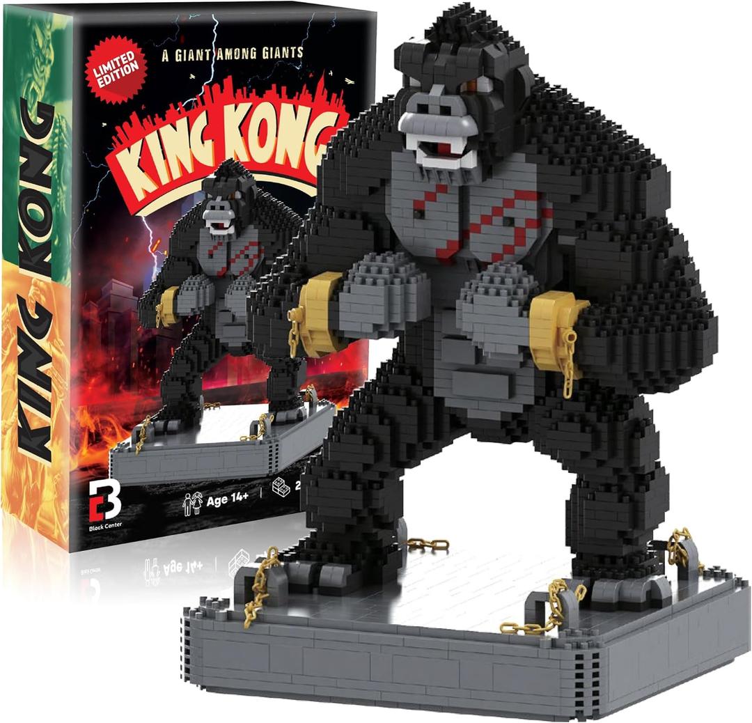 BLOCK CENTER King Kong Building Set (2,310 PCS) – Mini Kong Action Figure from Skull Island – Nano Brick Gorilla Construction Kit for Kids 15+, Adults, Collectors – Movie Display Toy Gift