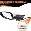 Left Driver Side Mirror Assembly Compatible with Accord 2023 2024 2025 (BSM) Blind Spot Match & Heated and Power Glass (7Pins White)
