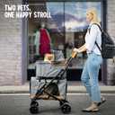 Double Pet Stroller with Detachable Carriers - Ideal for 2 Dogs or Cats - Compact & Convenient Design - Easy Assembly Double Dog Stroller - Graphite Gray