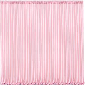 Pink Backdrop Curtains-Wrinkle-Free Polyester Photography Drapes Party Curtain Background for Baby Shower Wedding Decorations- 16 X10FT (Pink) (W4' x H10'(4 panels))