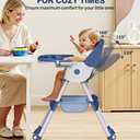 High Chairs for Babies and Toddlers, 4 in 1 Convertible Baby High Chair, Portable High Chair for Travel with Adjustable Height and Back, Foldable HighChair with Wheels& Pu Cushion