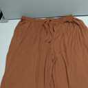 Lastshe Women's Plus Size Pants Elastic Waist Casual Wide Leg Knit Pajama Drawstring Pull On Lounge Straight Trousers (Brown, XXL)