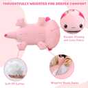 TOYSYM Weighted Stuffed Animals, 1.6 lbs Axolotl Stuffed Animal with Weighted Beads, Cute Plush Toy Pillow Gifts for Adults Kids Boys Girls, Pink