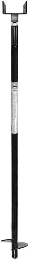Pylex Adjustable Helical Post 50 Long No Dig Ground Anchor, 4x4 Post for Patio, Shed or Deck, No Concrete - Black Steel
