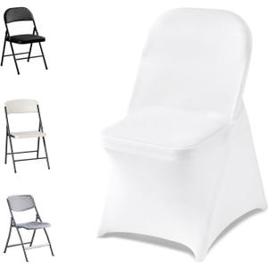 VEVOR Chair Covers, Polyester Spandex Chair Cover, Stretch Slipcovers for Wedding Party Dining Banquet Flat-Front Chair Covers (White-c, 32PCS)