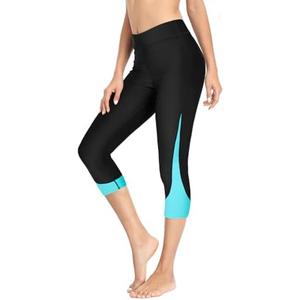 Pinup Fashion Swim Pants Women - Swimming Capris High Waisted Swimsuit Leggings UV Swimwear Tights M
